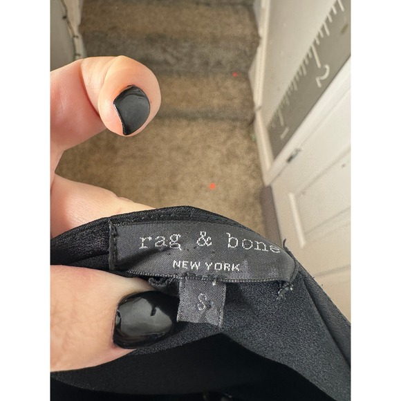 RAG & BONE Two Toned Black Cream Color Block Snap Front Blouse Size S - Picture 3 of 5